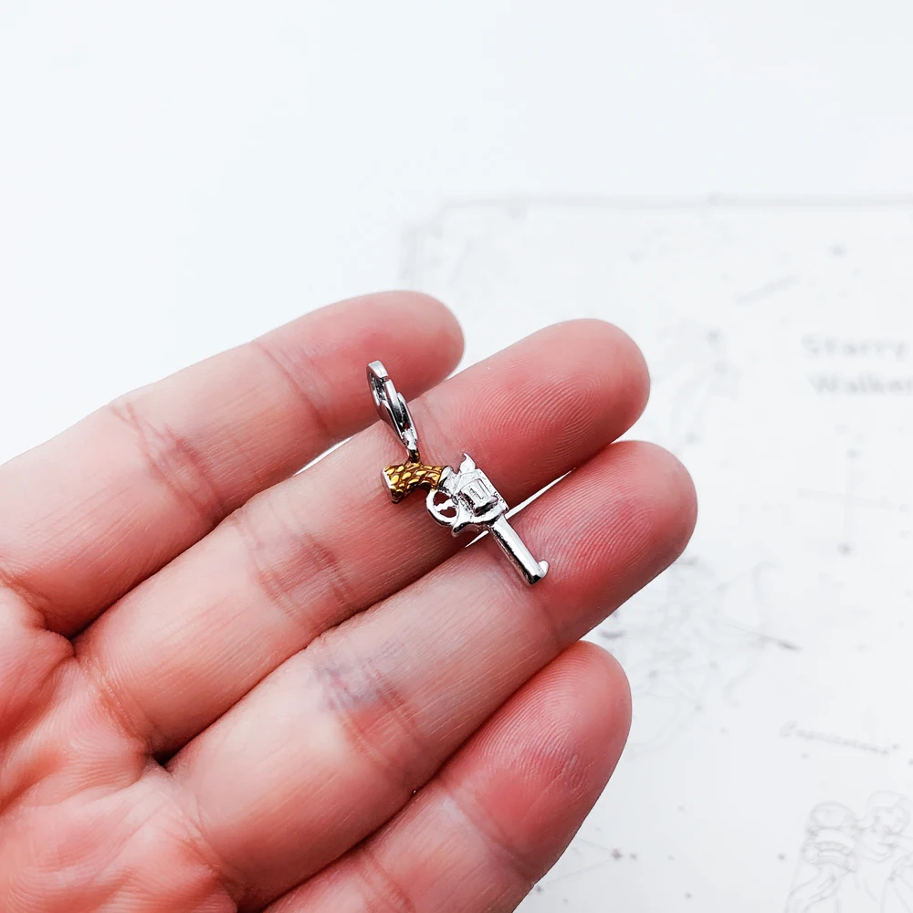 Pistol Pendant Dangle Charm New Fine Jewelry Real 925 Sterling Silver Rebel Stree Punk Gift For Women Men