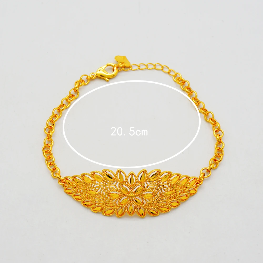 Luxury Classic Copper Gold Color Bracelet Dubai Saudi Trendy Bangle Bracelet For Bridal Bracelet Arabic Jewelry