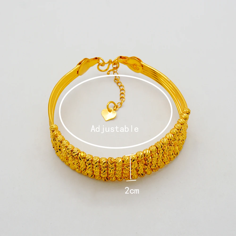Luxury Classic Copper Gold Color Bracelet Dubai Saudi Trendy Bangle Bracelet For Bridal Bracelet Arabic Jewelry