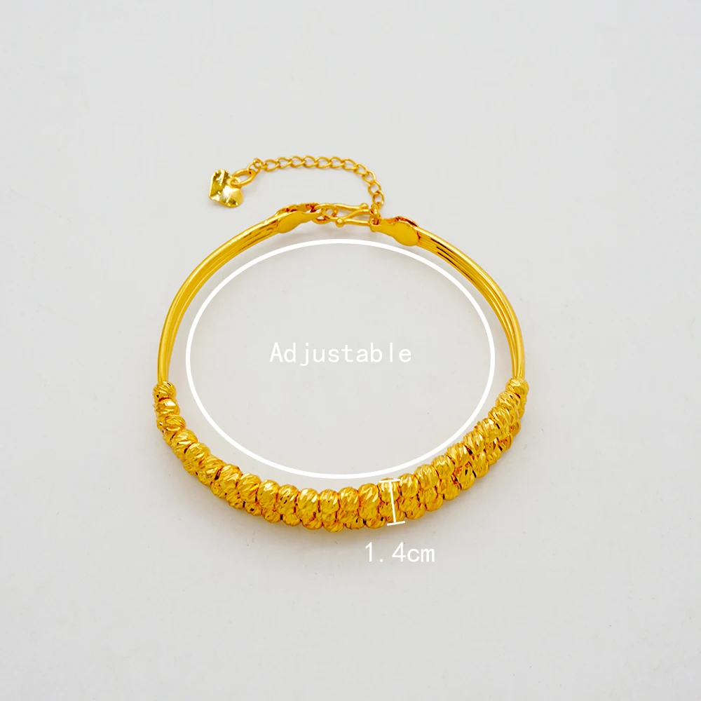 Luxury Classic Copper Gold Color Bracelet Dubai Saudi Trendy Bangle Bracelet For Bridal Bracelet Arabic Jewelry
