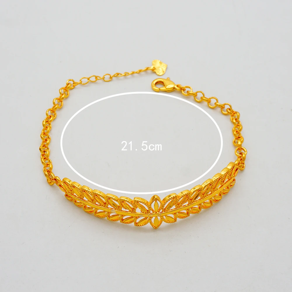Luxury Classic Copper Gold Color Bracelet Dubai Saudi Trendy Bangle Bracelet For Bridal Bracelet Arabic Jewelry