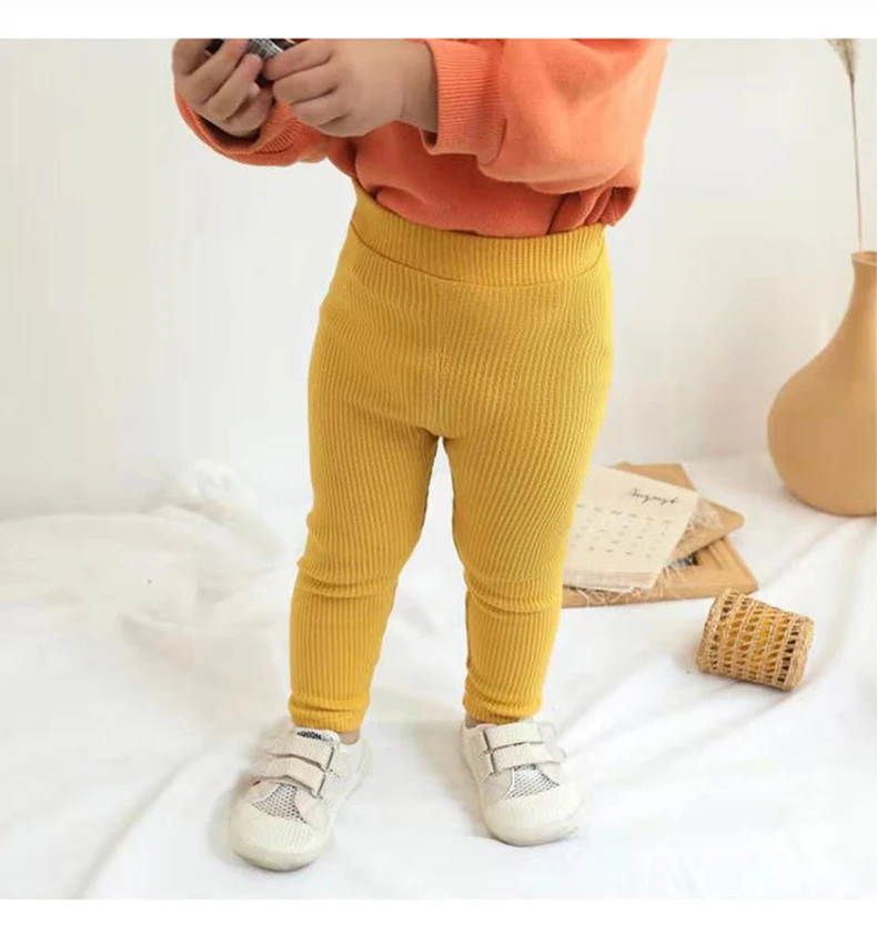 Baby Girls Boys Pants Kids High Waist Cotton Big PP Pant Spring and Autumn Girl Leggings Trousers Children Clothes 0-6 Years