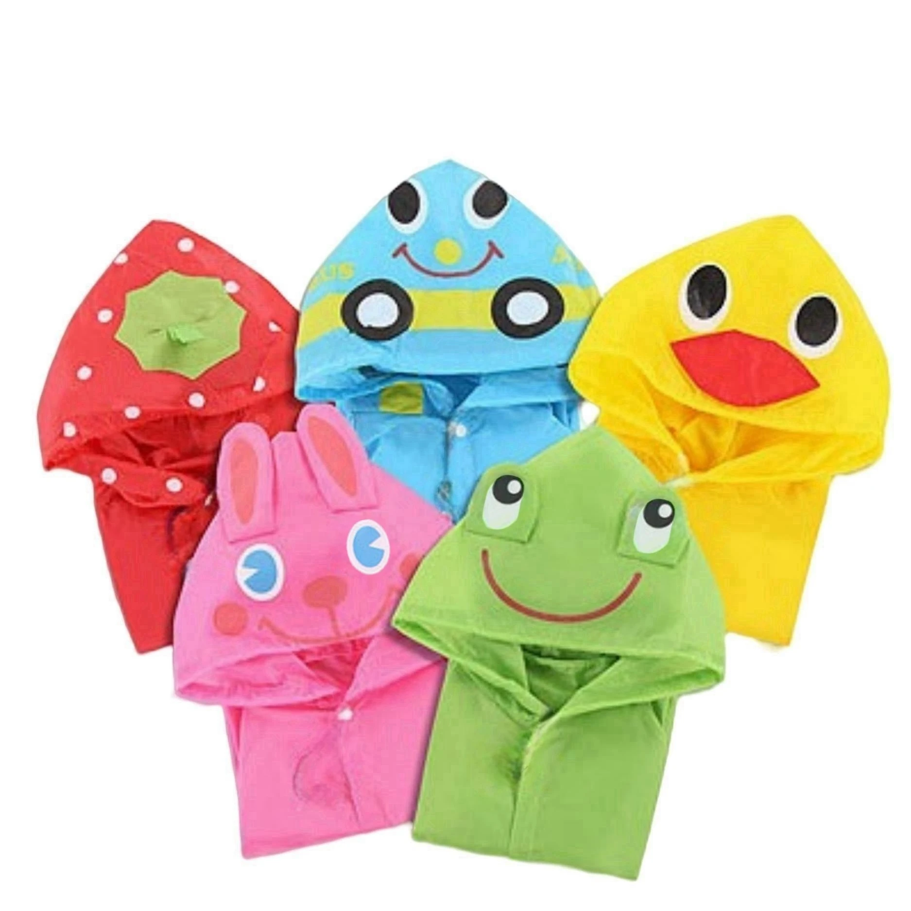 Boys Girls Rain Coat with Pocket Cartoon Animal Raincoat Kids Stylish Waterproof Rain Jacket Toddler Children Rain Poncho