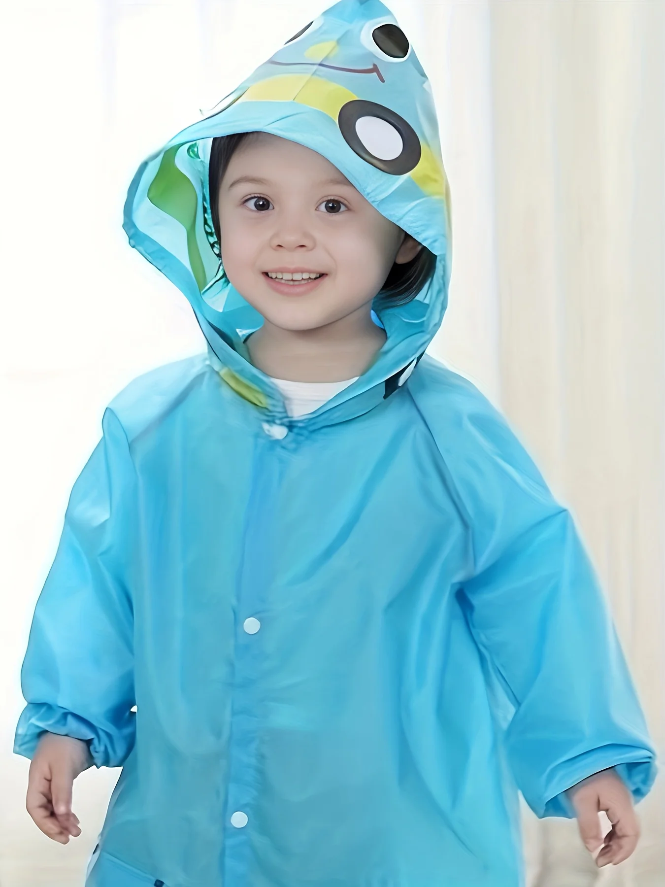 Boys Girls Rain Coat with Pocket Cartoon Animal Raincoat Kids Stylish Waterproof Rain Jacket Toddler Children Rain Poncho