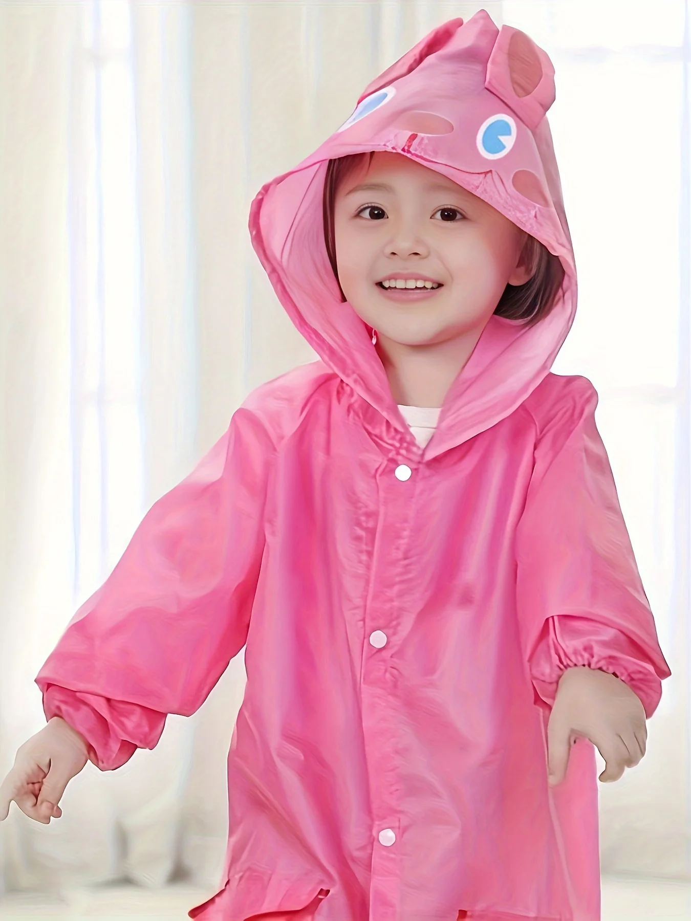 Boys Girls Rain Coat with Pocket Cartoon Animal Raincoat Kids Stylish Waterproof Rain Jacket Toddler Children Rain Poncho