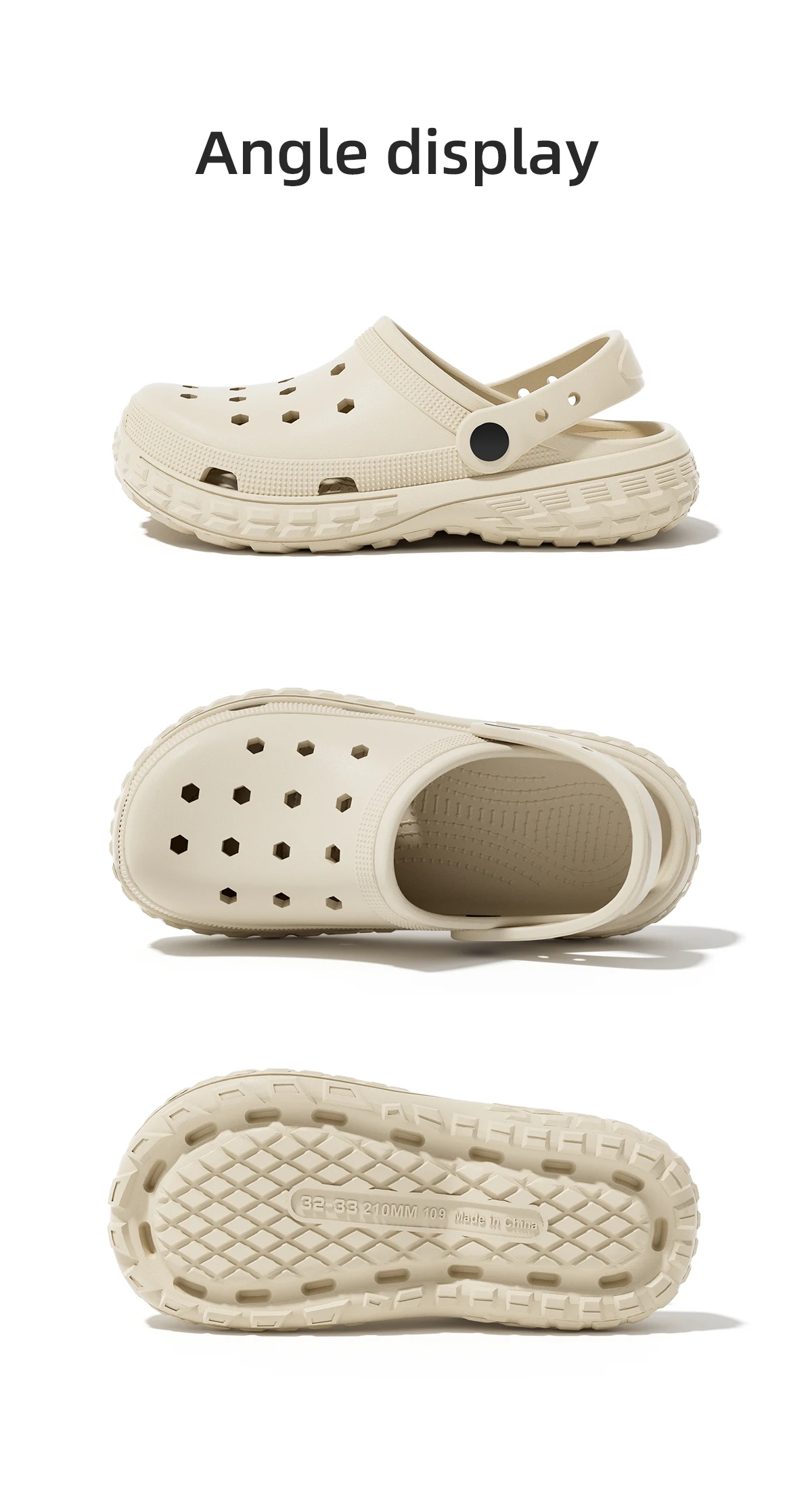 Women and Men's Hole Shoes Summer Non-Slip Outdoor Sandals Closed Toe Shit Feeling Beach Slippers Thick Bottom Soft Bottom