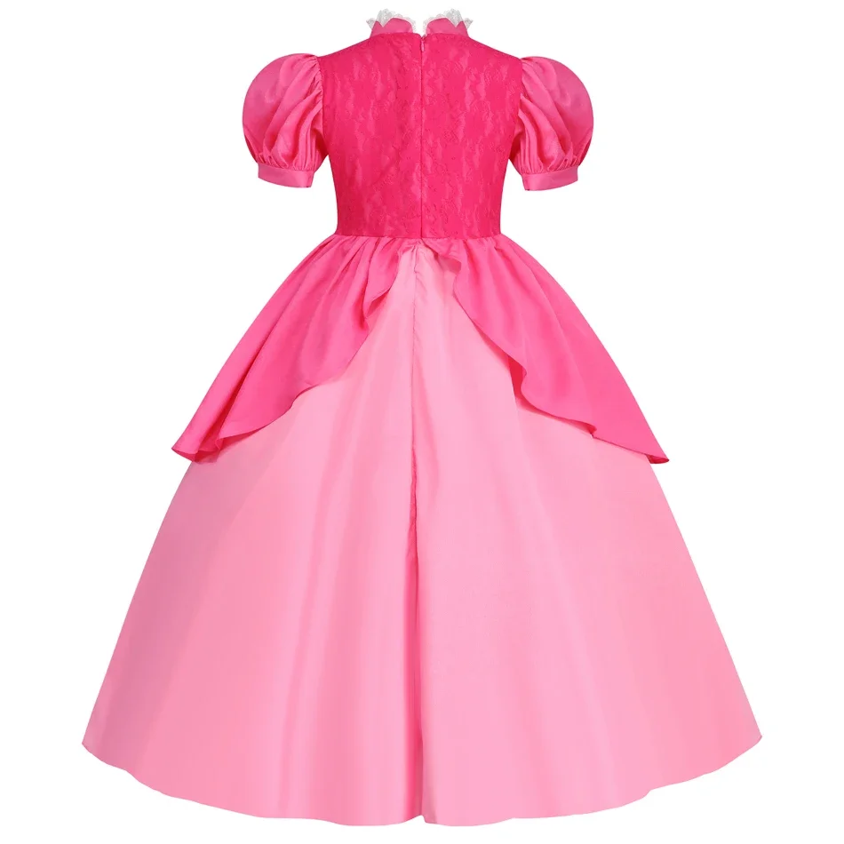 Rosalina Dress Girls Peach Costume Daisy Cosplay Children Birthday Party Carnival Fancy Outfit
