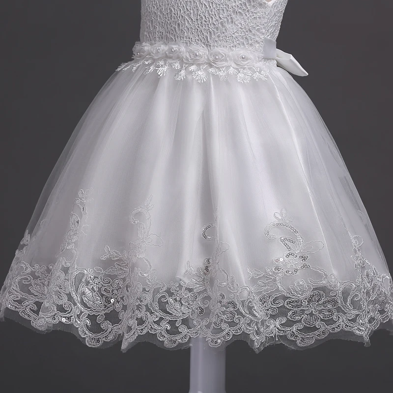 Girl Princess Dress of Korean style sleeveless beaded children's dress dress princess dress lace dress performance