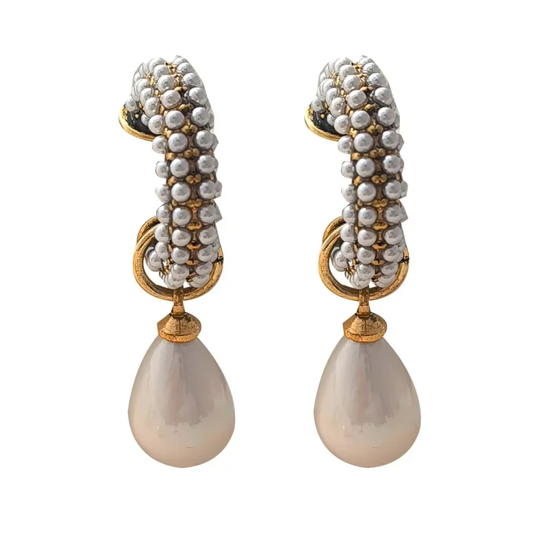 Modern Jewelry Elegant Temperament Teardrop Simulated Pearl Earring For Women Fashion Accessories