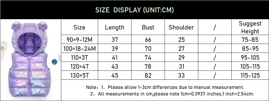 Autumn Winter Children Warm Down Vest Baby Cotton Waistcoat Kids Outerwear Vest Children Clothing Boys Girls Hooded Jackets Coat