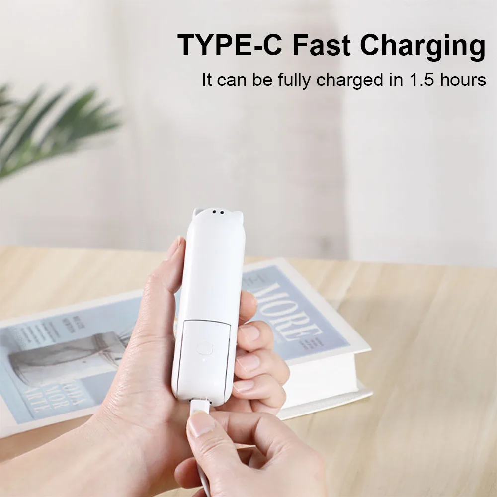 Portable Fan Super Mini Handheld Fan USB Rechargeable Fan Foldable Hand Held Small Pocket Fan with 2000mAh Power Bank 3 Gears