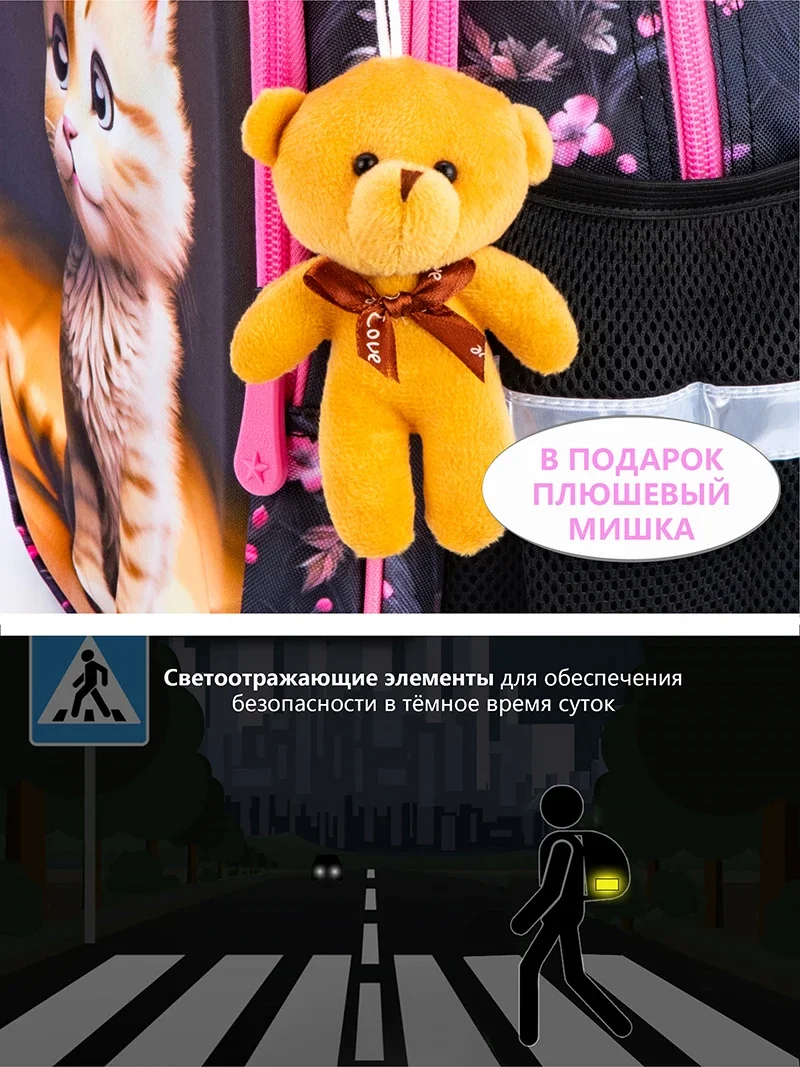New Cartoon 1-3 Grade School Bags Kids Backpack For Girls 3D Animal Pattern Children Orthopedic Backpack Mochila Infantil