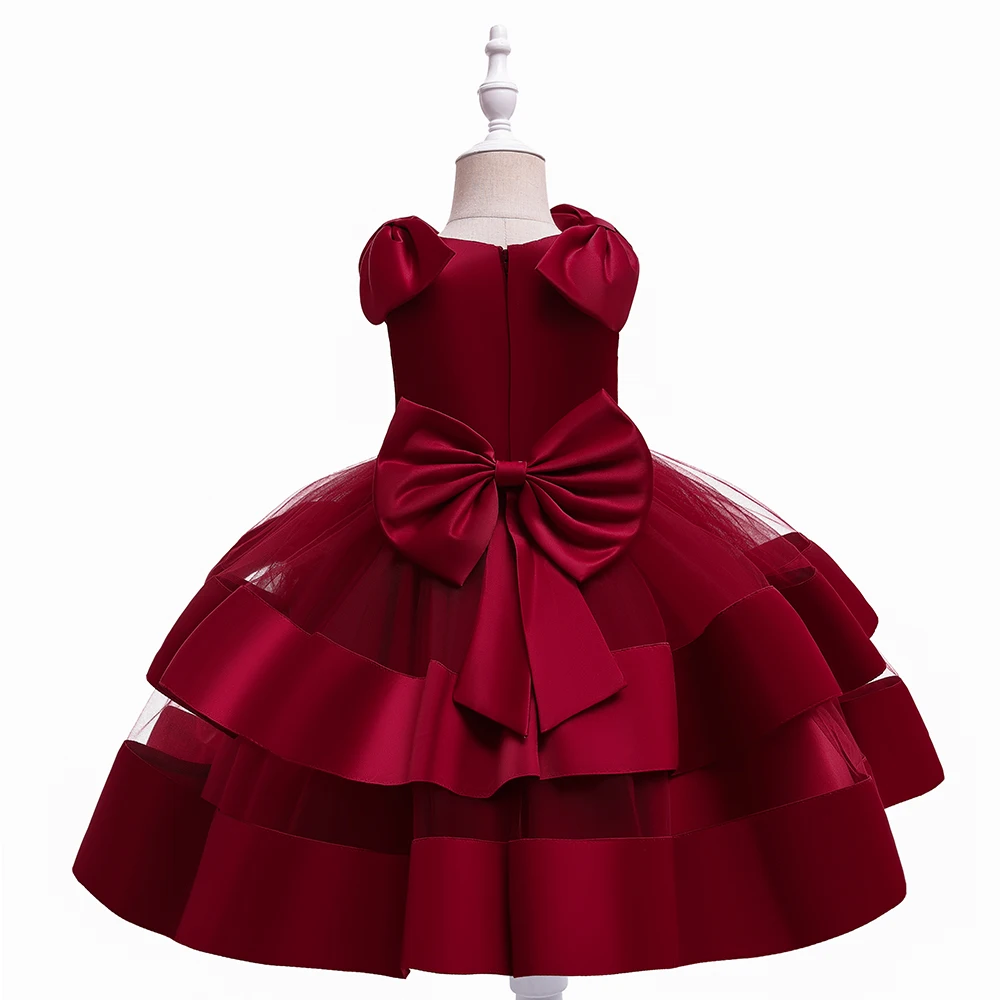 Summer Kids Dress For Girls Princess Wedding Prom Gown Bow Elegant Girl Birthday Party Dresses Children Christmas Costumes 3-10Y