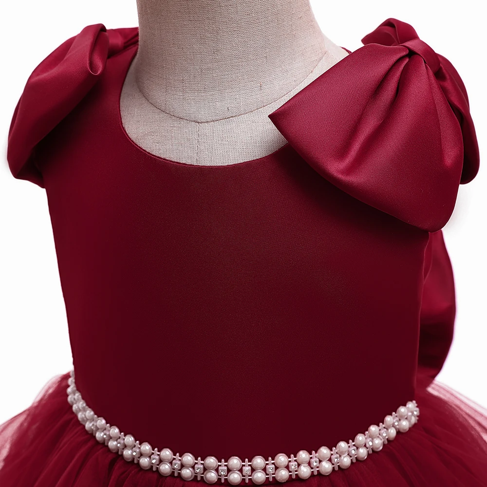 Summer Kids Dress For Girls Princess Wedding Prom Gown Bow Elegant Girl Birthday Party Dresses Children Christmas Costumes 3-10Y