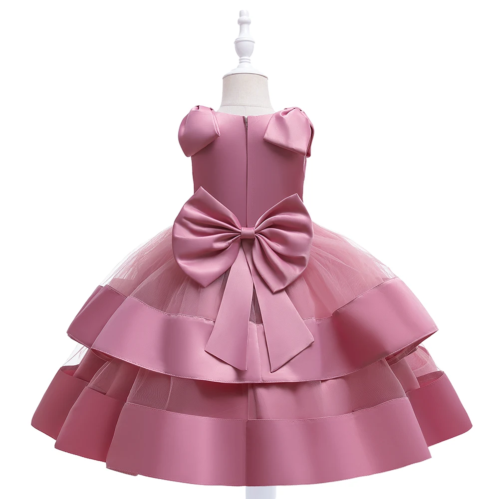 Summer Kids Dress For Girls Princess Wedding Prom Gown Bow Elegant Girl Birthday Party Dresses Children Christmas Costumes 3-10Y
