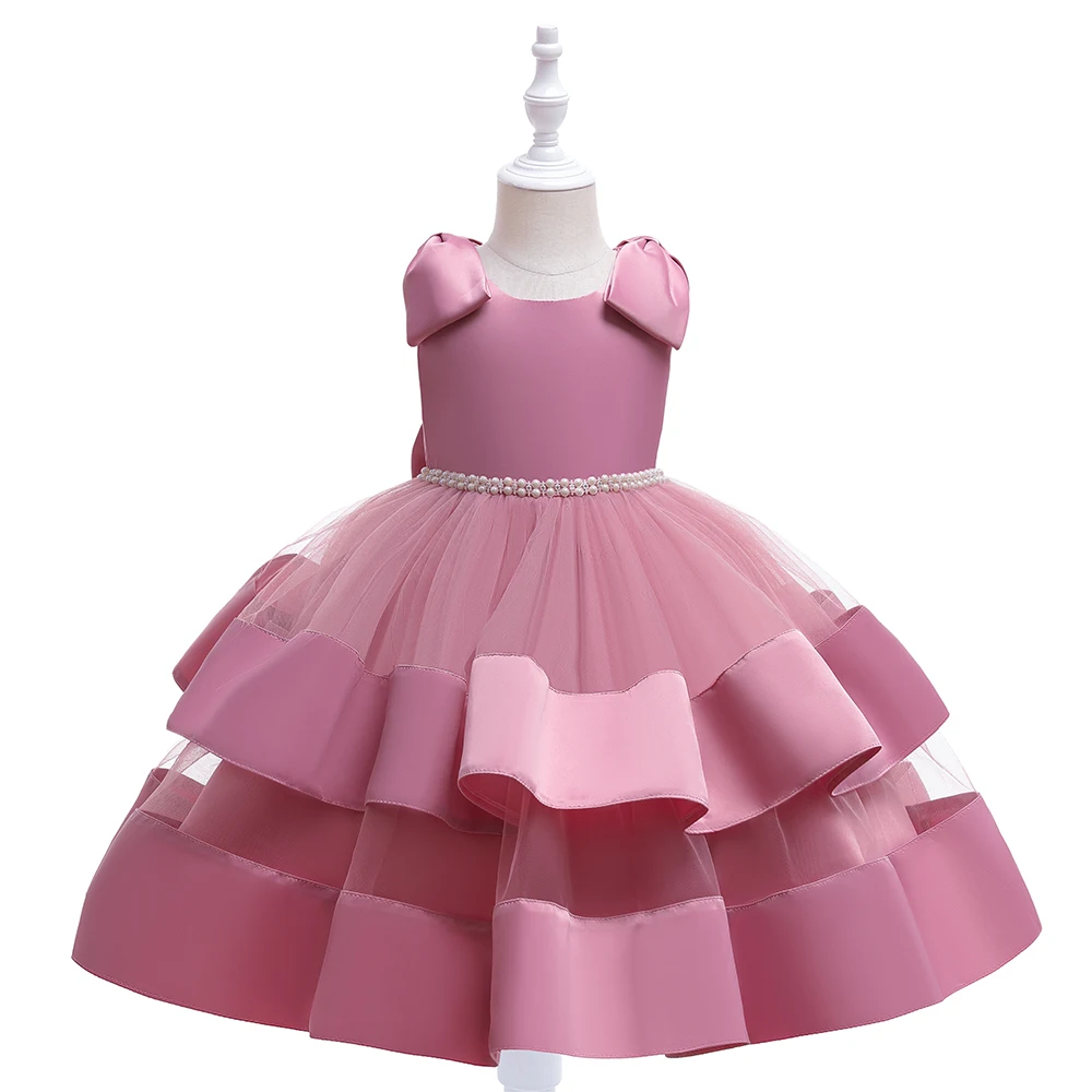 Summer Kids Dress For Girls Princess Wedding Prom Gown Bow Elegant Girl Birthday Party Dresses Children Christmas Costumes 3-10Y