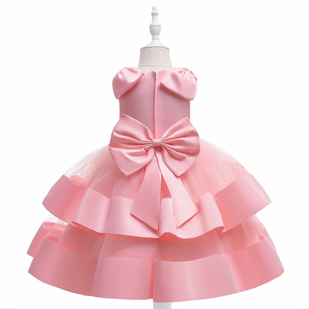 Summer Kids Dress For Girls Princess Wedding Prom Gown Bow Elegant Girl Birthday Party Dresses Children Christmas Costumes 3-10Y