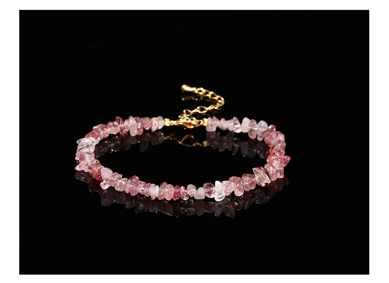 Natural Stone Tourmaline Amethyst Rock Quartz Crystal Chip Bead Bracelet Women Reiki Healing Adjustable Chain Fashion Jewelry