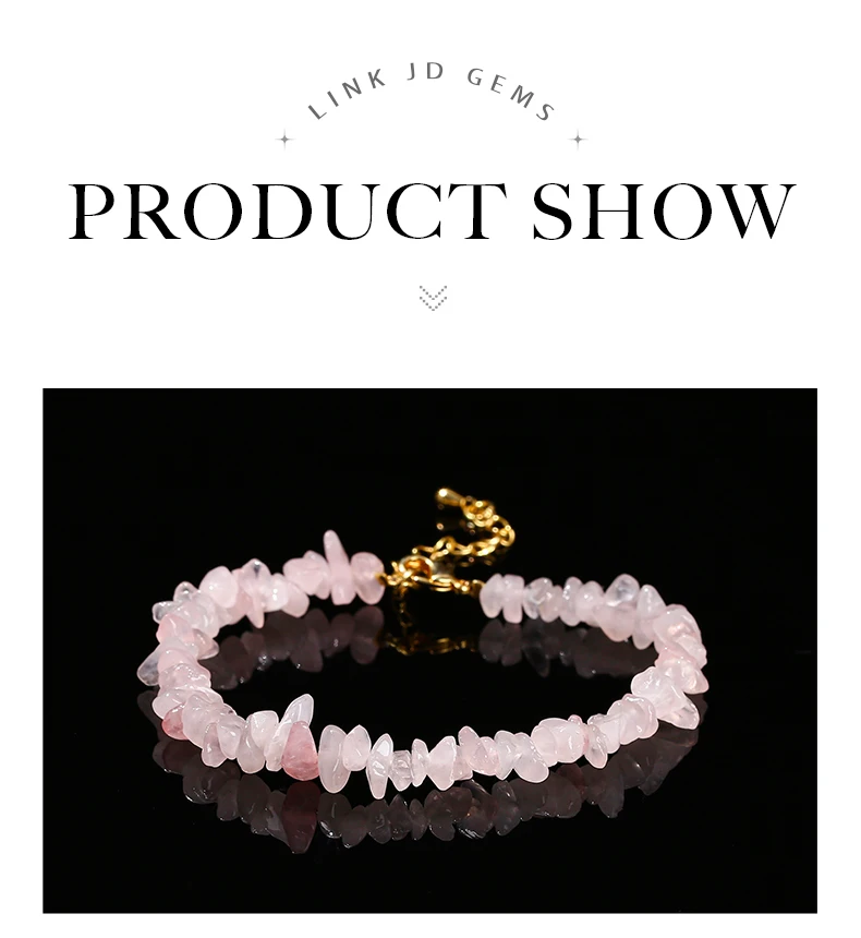 Natural Stone Tourmaline Amethyst Rock Quartz Crystal Chip Bead Bracelet Women Reiki Healing Adjustable Chain Fashion Jewelry
