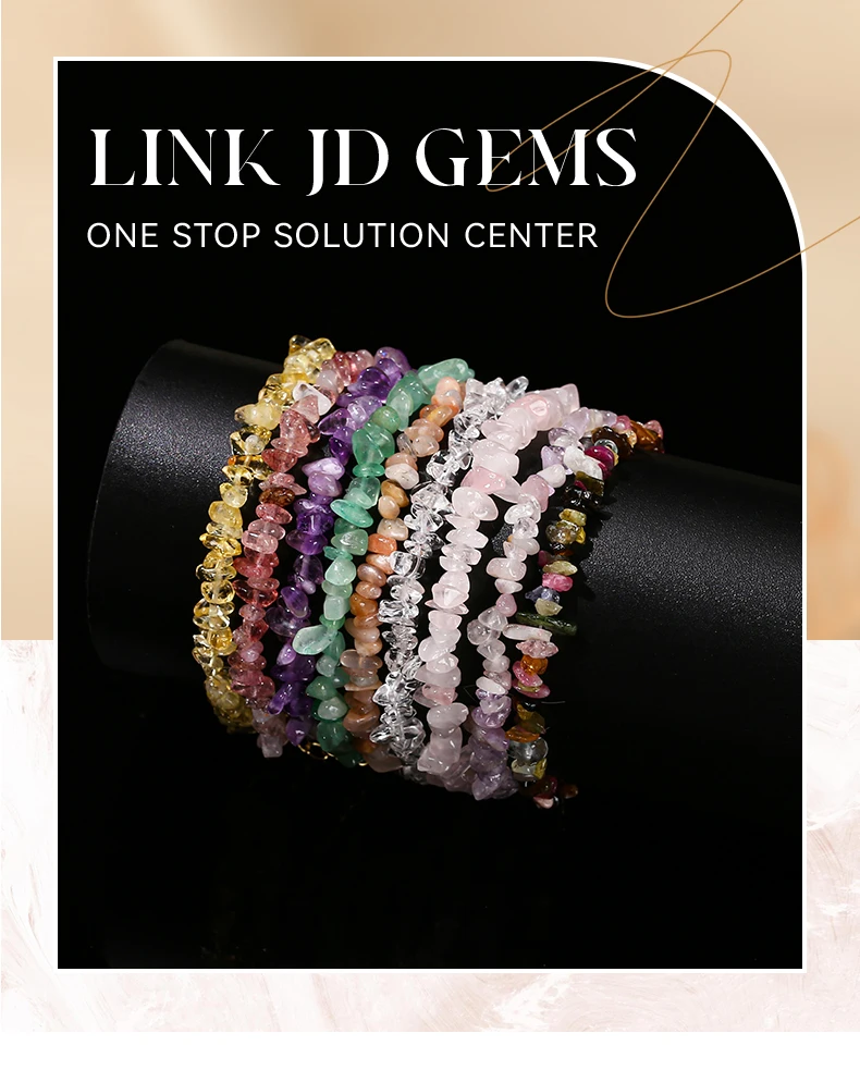 Natural Stone Tourmaline Amethyst Rock Quartz Crystal Chip Bead Bracelet Women Reiki Healing Adjustable Chain Fashion Jewelry