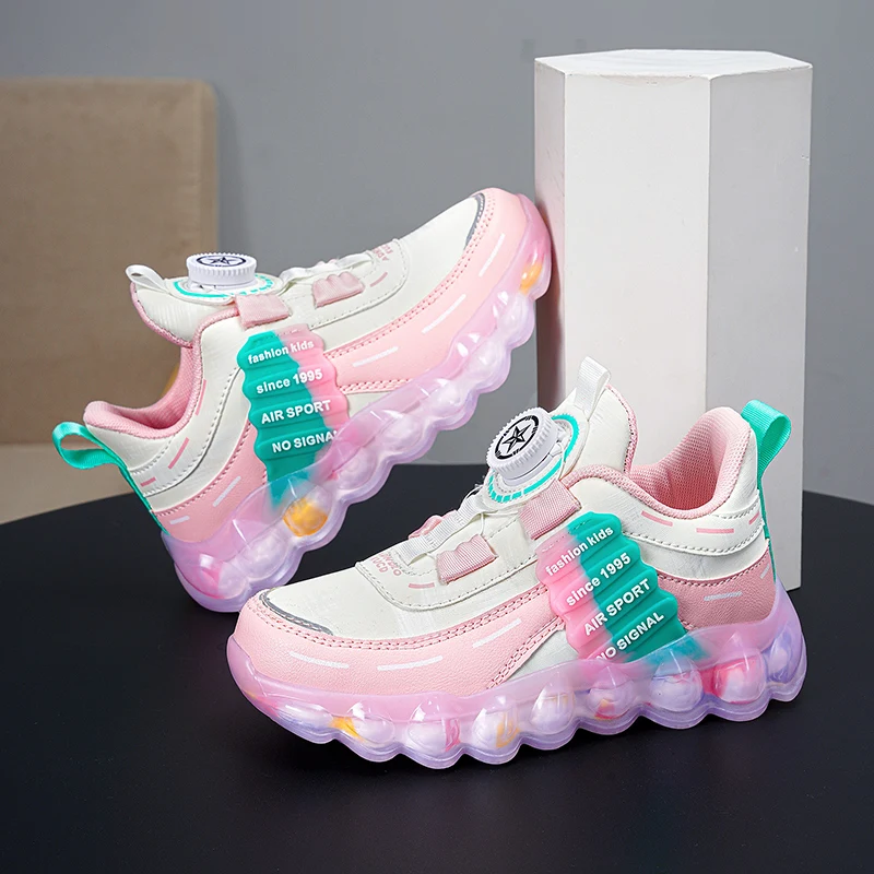 New Anti-skid Leather Kids Sneakers for 5-16Years Girls Casual Walking Footwear Non Slip Children Boys Sport Running Sneaker