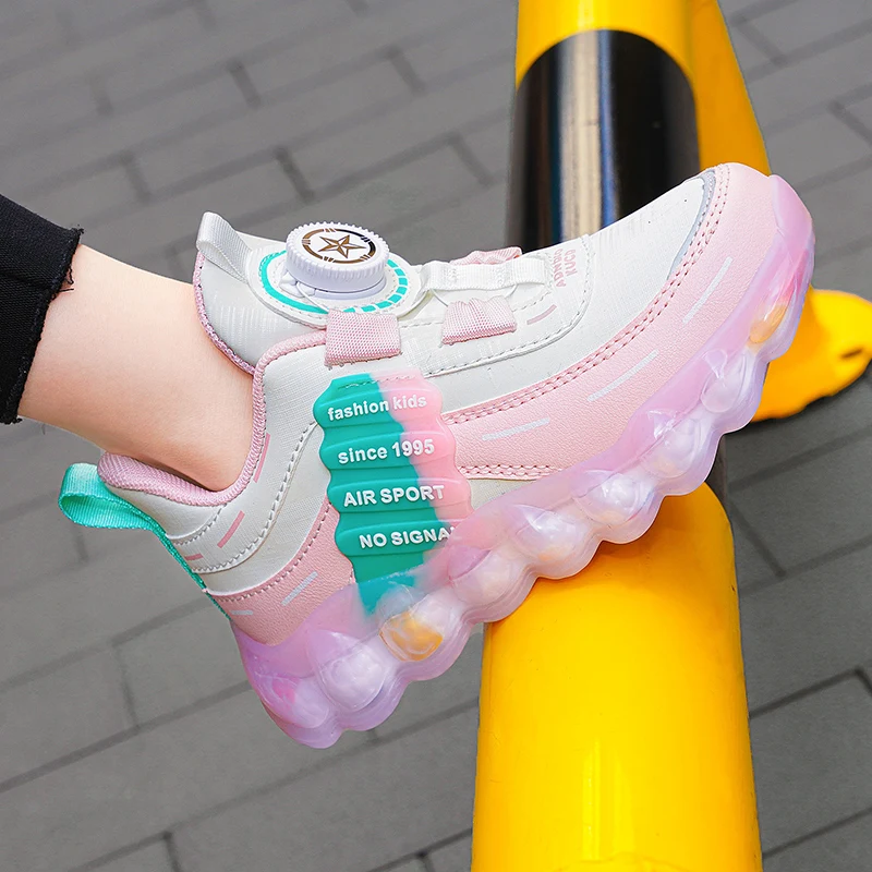 New Anti-skid Leather Kids Sneakers for 5-16Years Girls Casual Walking Footwear Non Slip Children Boys Sport Running Sneaker