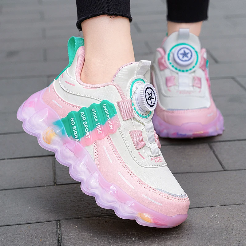 New Anti-skid Leather Kids Sneakers for 5-16Years Girls Casual Walking Footwear Non Slip Children Boys Sport Running Sneaker