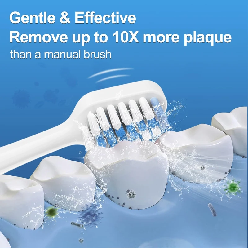10 Pcs Replacements Toothbrush Heads Deep Clean Toothbruh Heads For AquaSonic Duo and Home Dental Center Electric Toothbruh