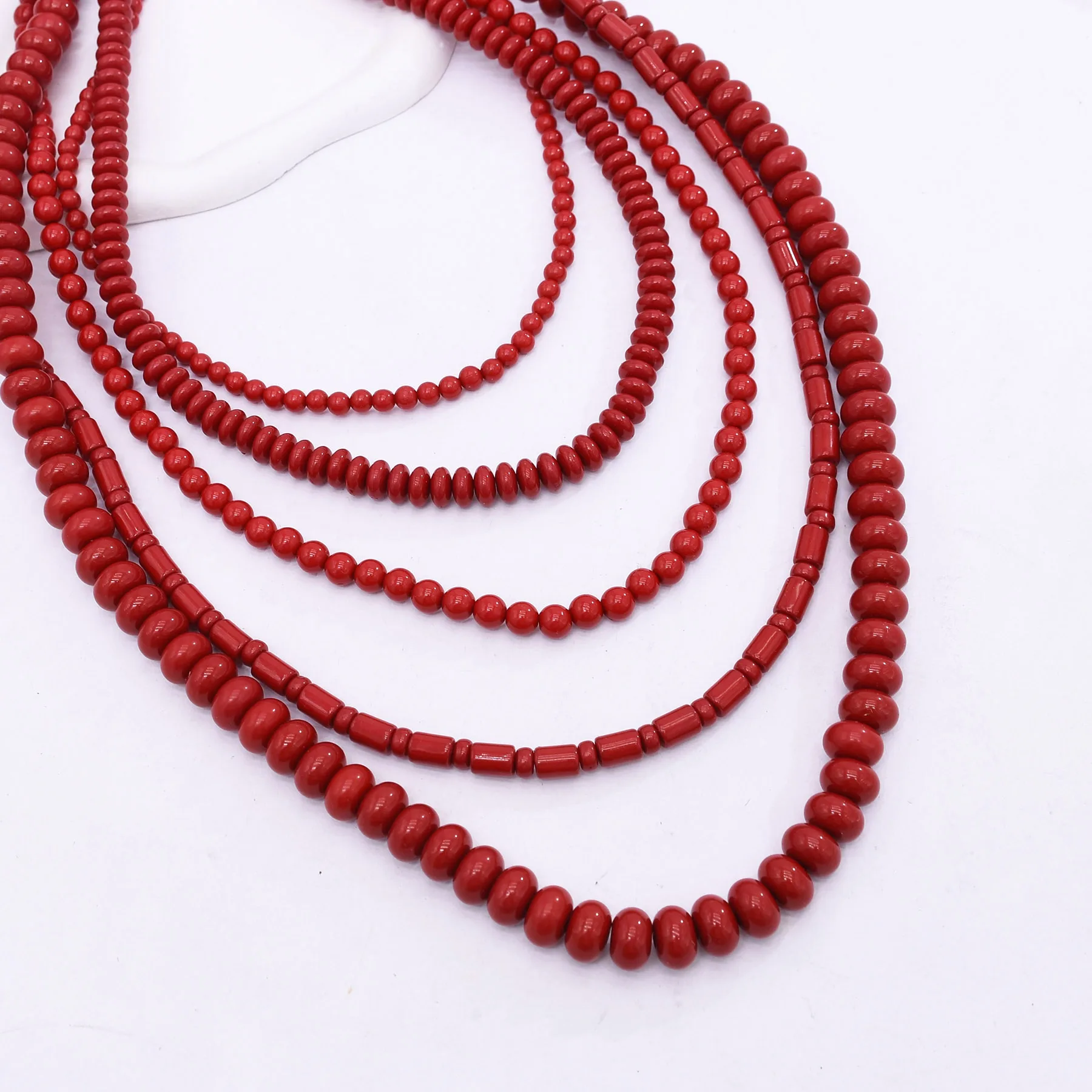 Colorful Natural Stacked Garnet Beads Chain Necklace Red Blue Stone Exaggerated Creative Multi-Layered Baroque Gravel Necklace