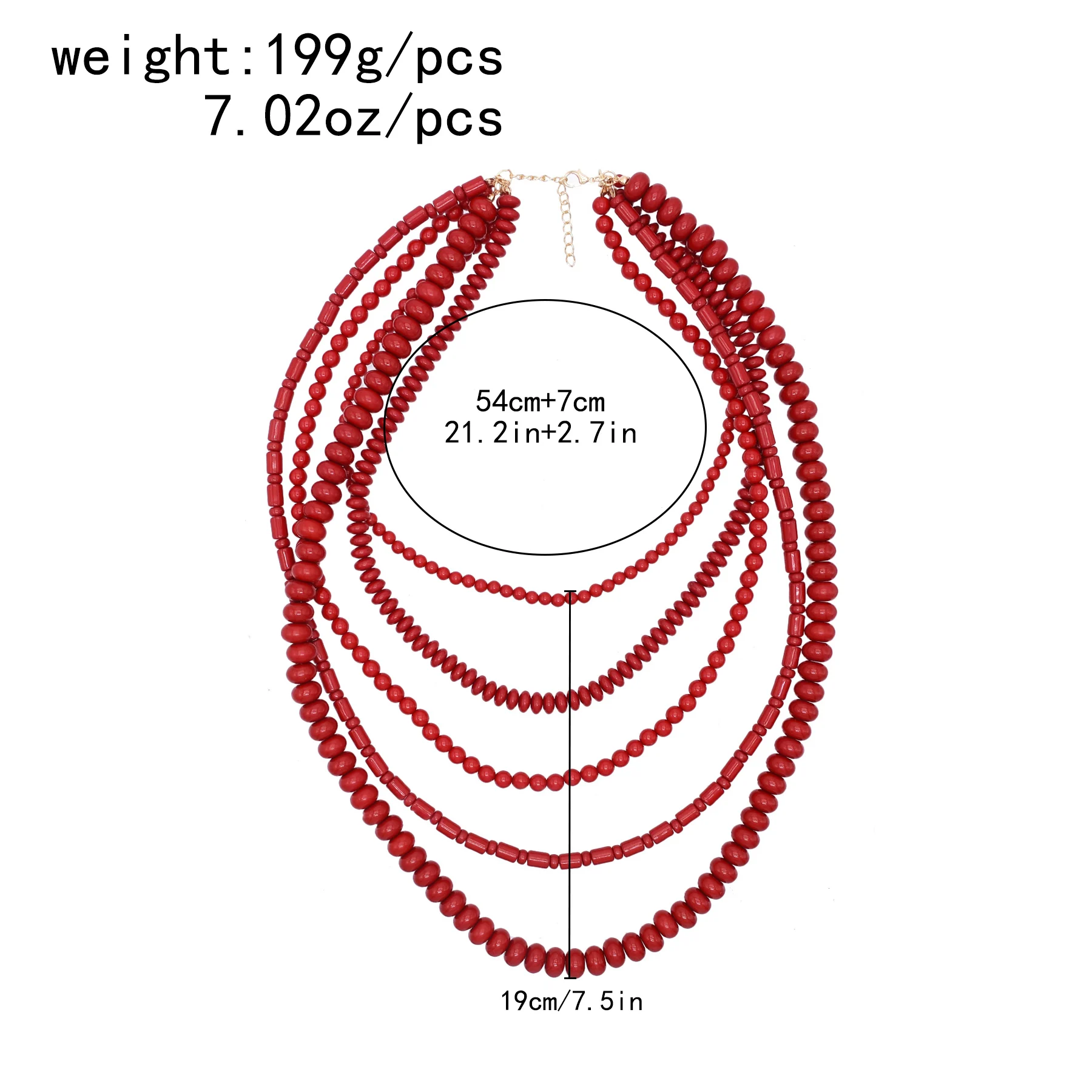 Colorful Natural Stacked Garnet Beads Chain Necklace Red Blue Stone Exaggerated Creative Multi-Layered Baroque Gravel Necklace