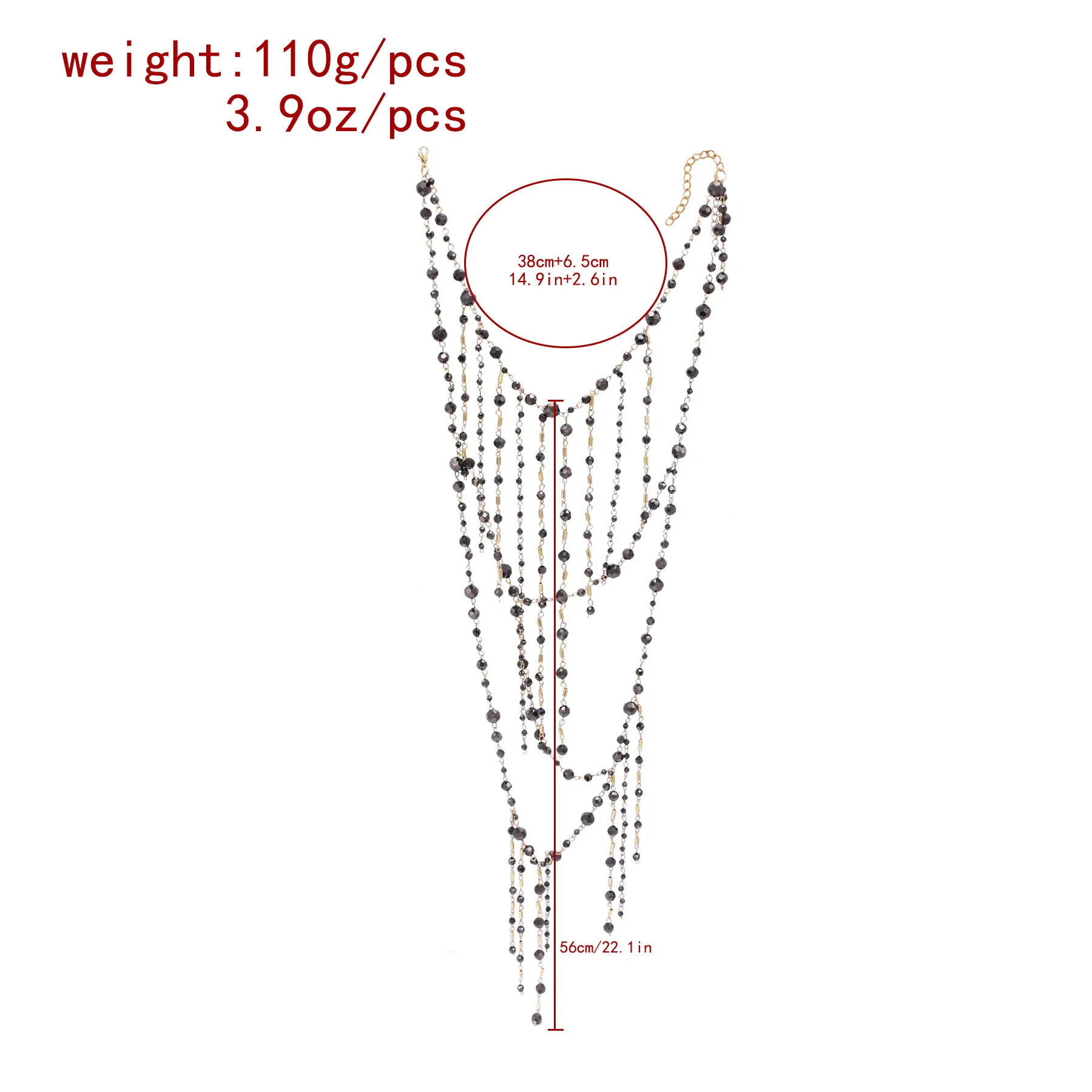 Colorful Natural Stacked Garnet Beads Chain Necklace Red Blue Stone Exaggerated Creative Multi-Layered Baroque Gravel Necklace