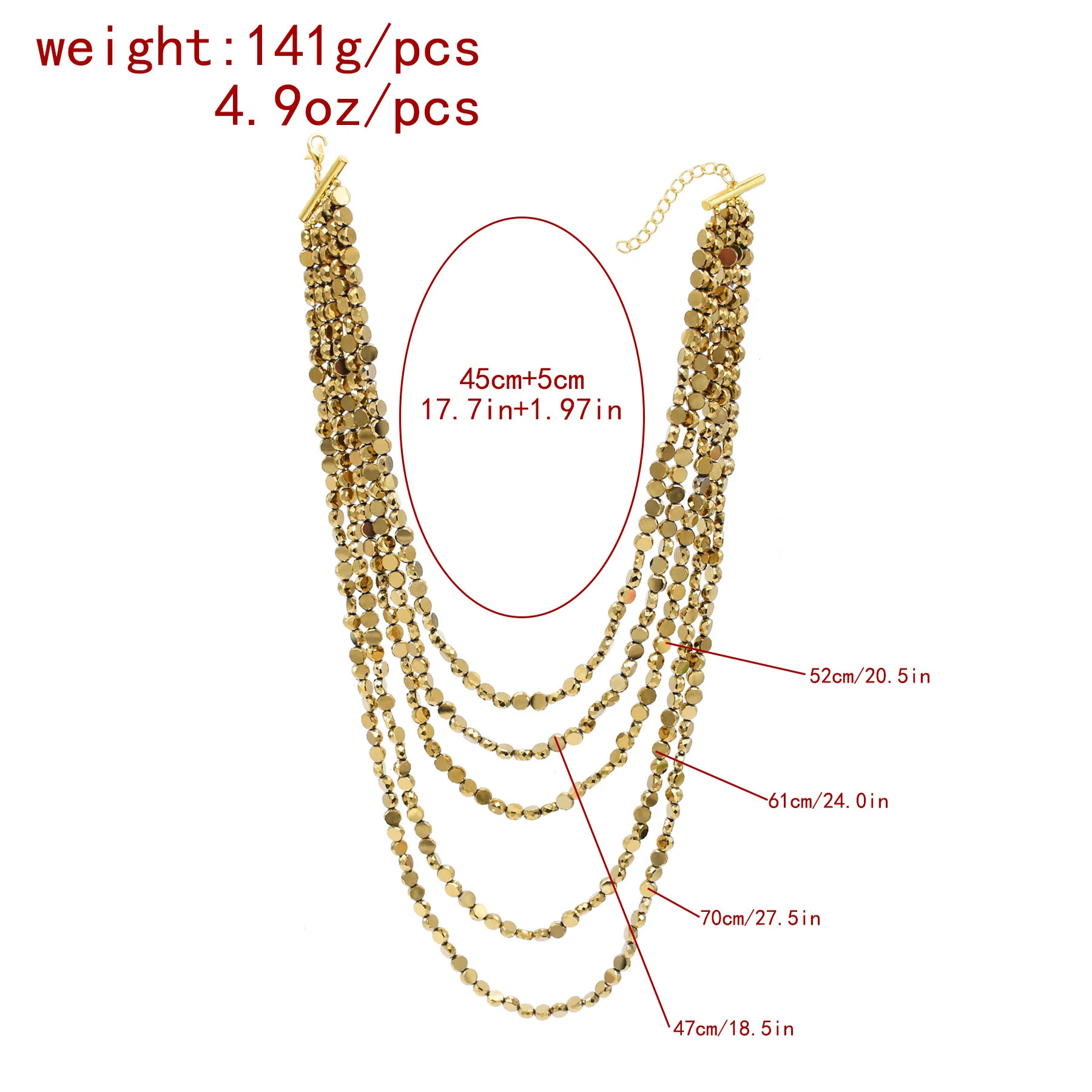 Colorful Natural Stacked Garnet Beads Chain Necklace Red Blue Stone Exaggerated Creative Multi-Layered Baroque Gravel Necklace