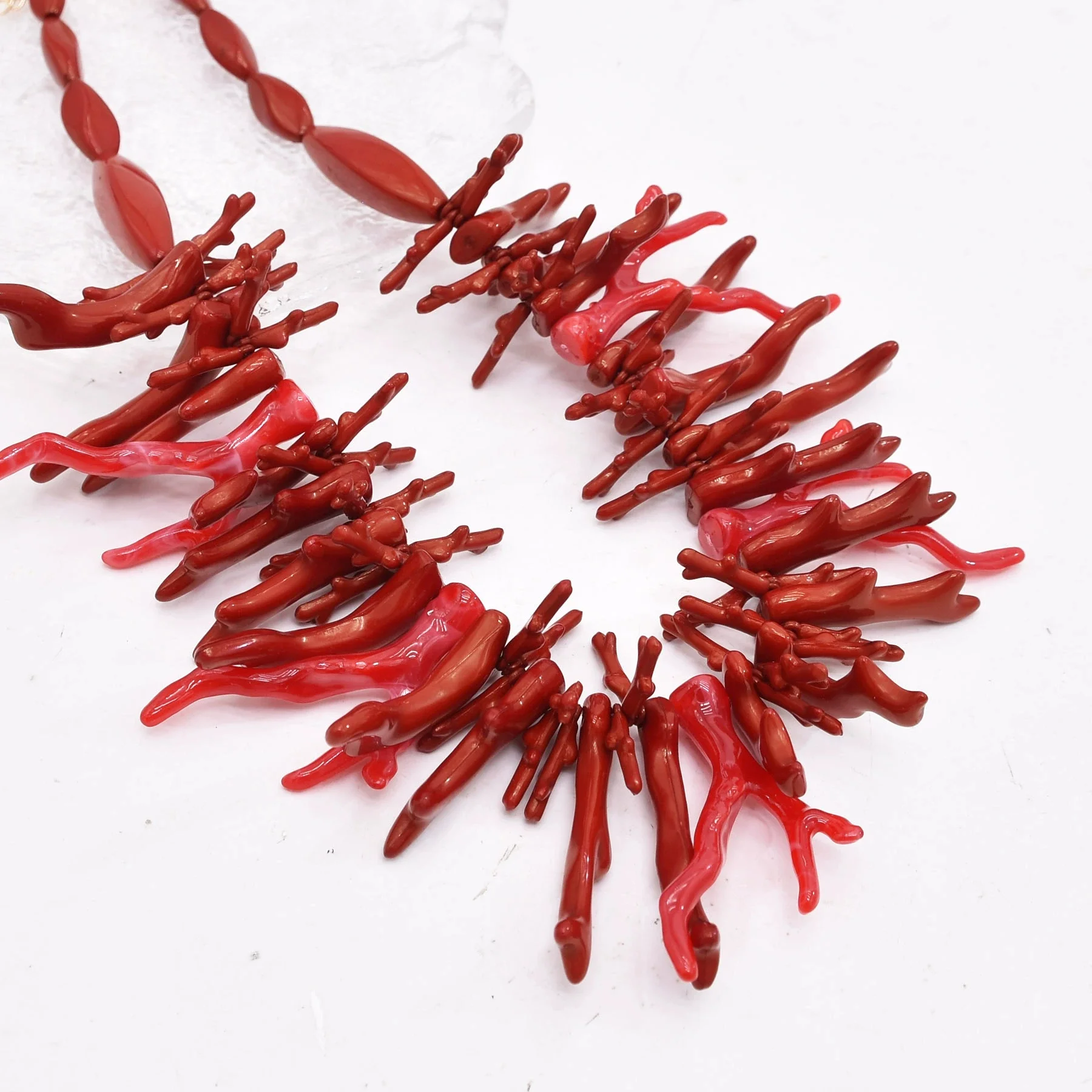 Colorful Natural Stacked Garnet Beads Chain Necklace Red Blue Stone Exaggerated Creative Multi-Layered Baroque Gravel Necklace