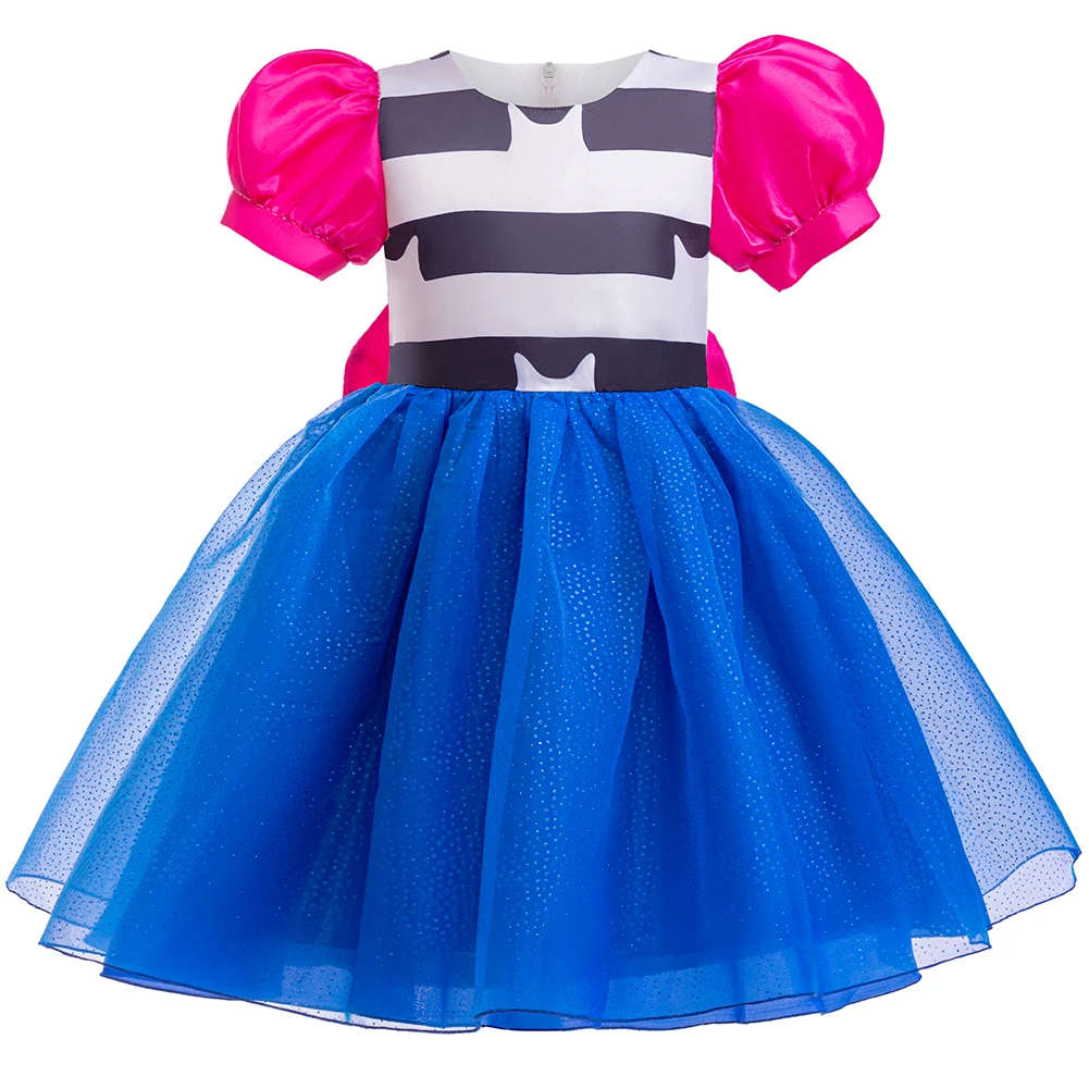 Baby Girls Cartoon Cat Mesh Dresses with Headband Party Halloween Christmas Children Doll Cosplay playhouse 2PCS Cosplay Costume