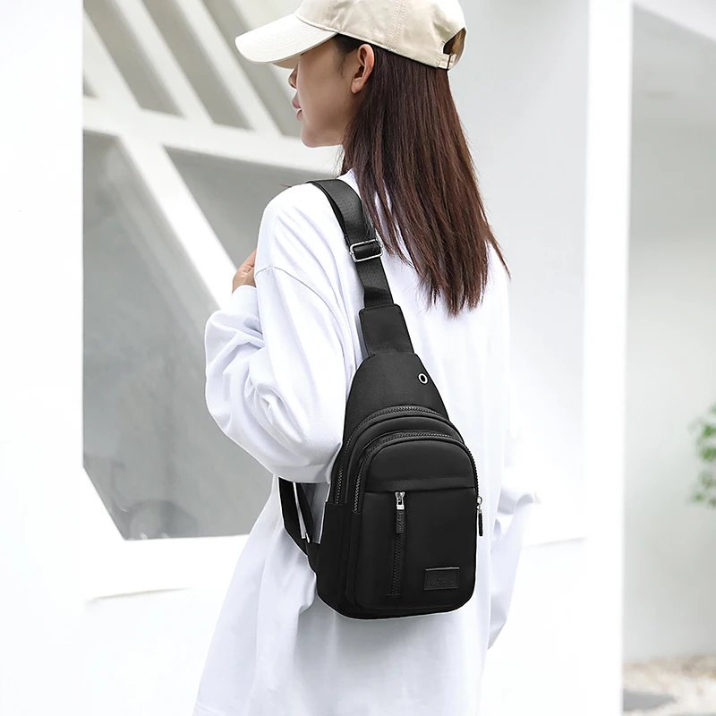 Women's Versatile Chest Bag New Trendy Nylon Cloth Single Shoulder Diagonal Cross Bag Fashionable Travel Chest Bag