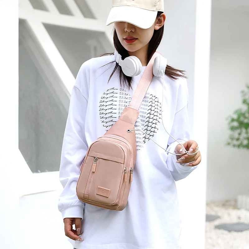 Women's Versatile Chest Bag New Trendy Nylon Cloth Single Shoulder Diagonal Cross Bag Fashionable Travel Chest Bag