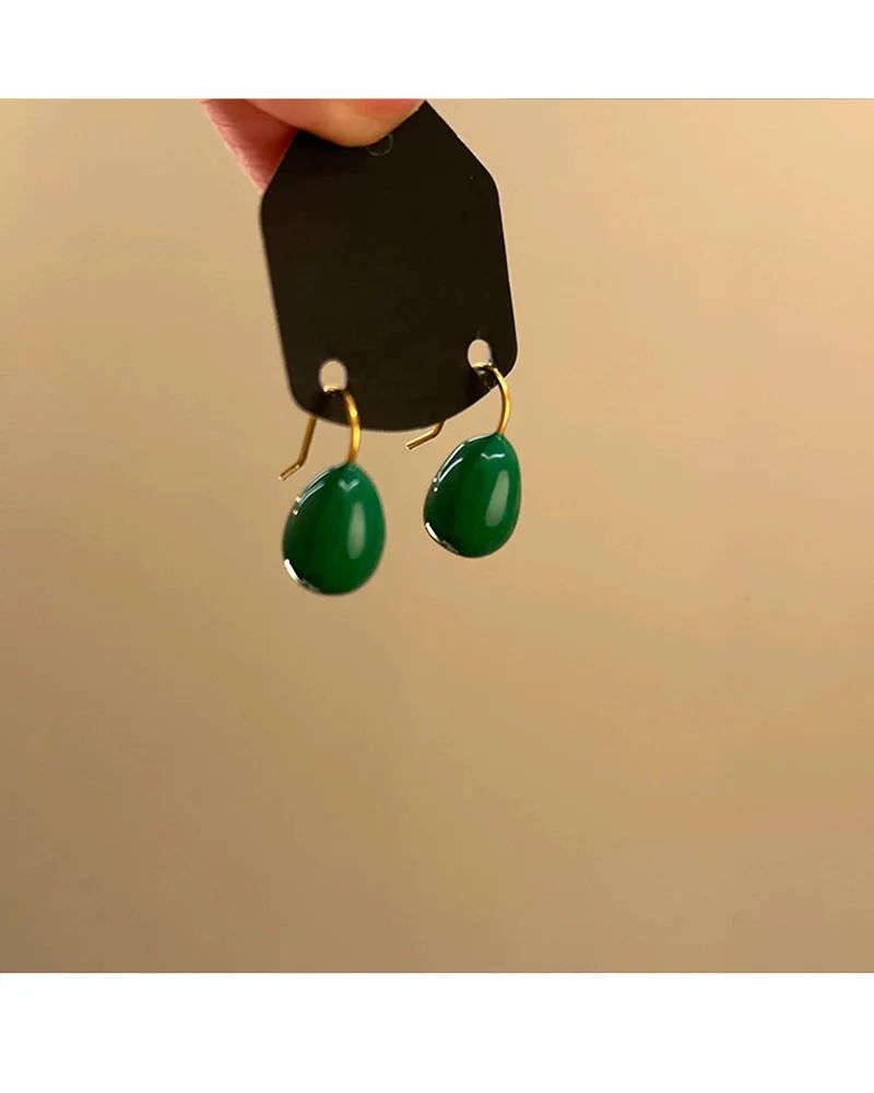 MM Colorful Enamel Water Drop Earrings Summer Y2K Stainless Steel Fashion Sweet Multiple Color Waterproof Jewelry Wholesale
