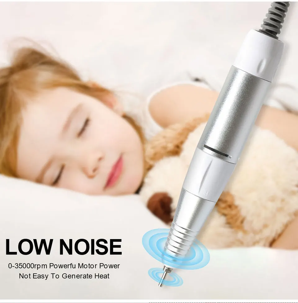 35000rpm 5Pins Electric Nail Drill Machine Handle Handpiece Pedicure Replacement Pen Manicure Beauty Tool ABE Accessory