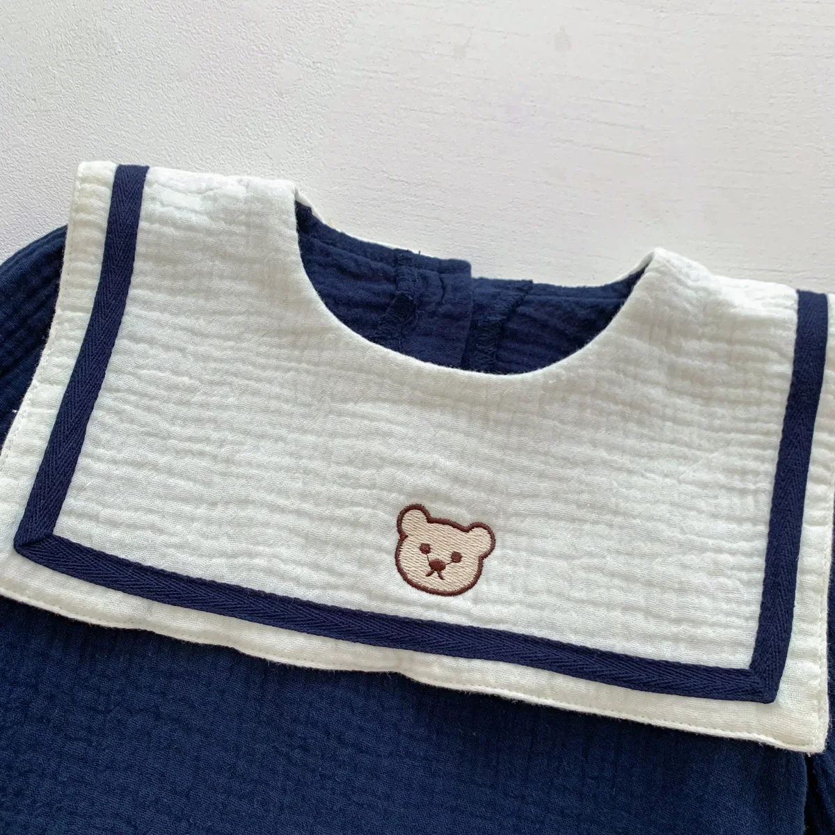 New In Autumn Kids Baby Girls Full Sleeve Naval Leader Bear Top T-shirts+solid Shorts Toddler Infant Cotton Clothing Set 2pcs