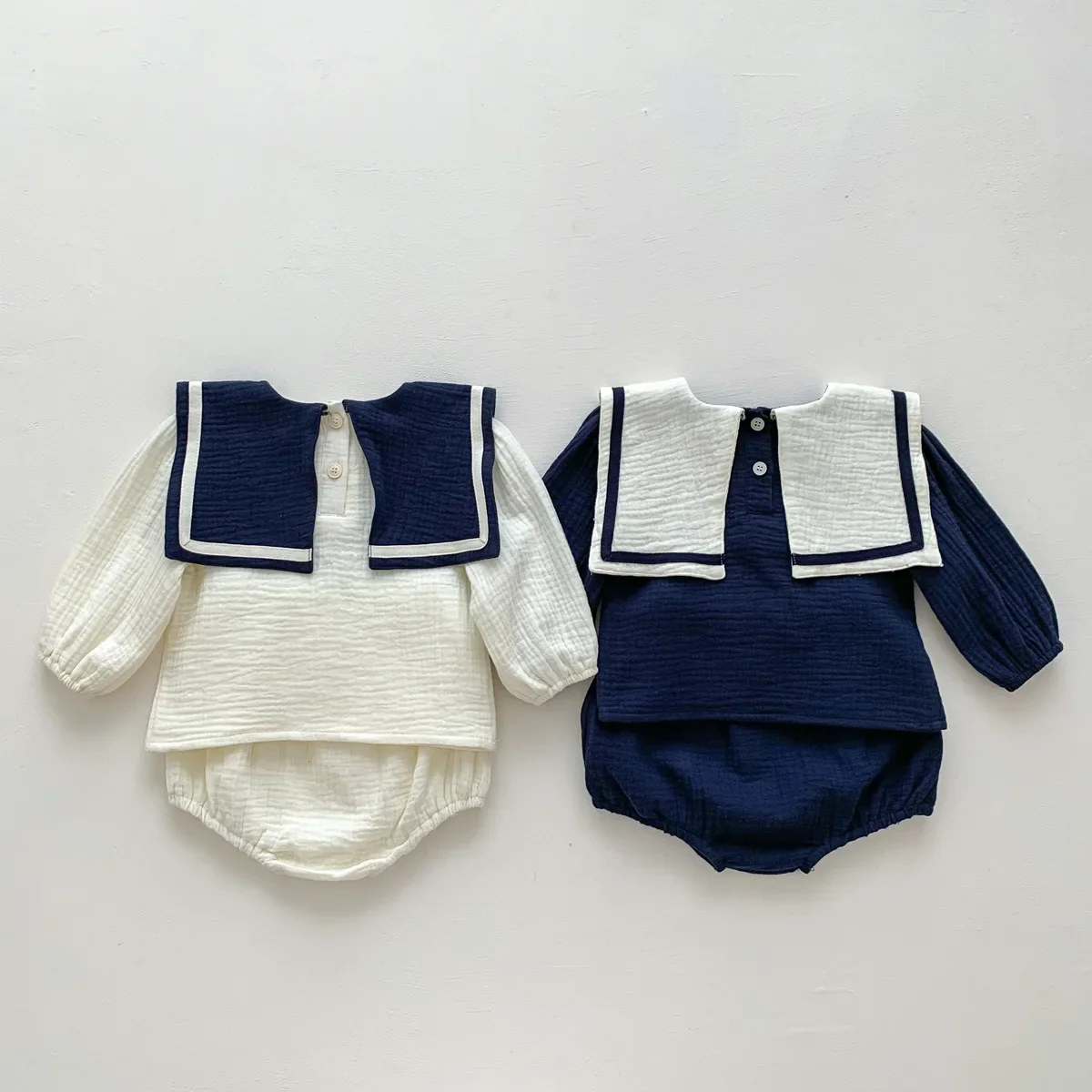 New In Autumn Kids Baby Girls Full Sleeve Naval Leader Bear Top T-shirts+solid Shorts Toddler Infant Cotton Clothing Set 2pcs