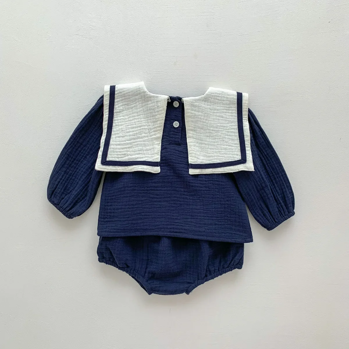 New In Autumn Kids Baby Girls Full Sleeve Naval Leader Bear Top T-shirts+solid Shorts Toddler Infant Cotton Clothing Set 2pcs