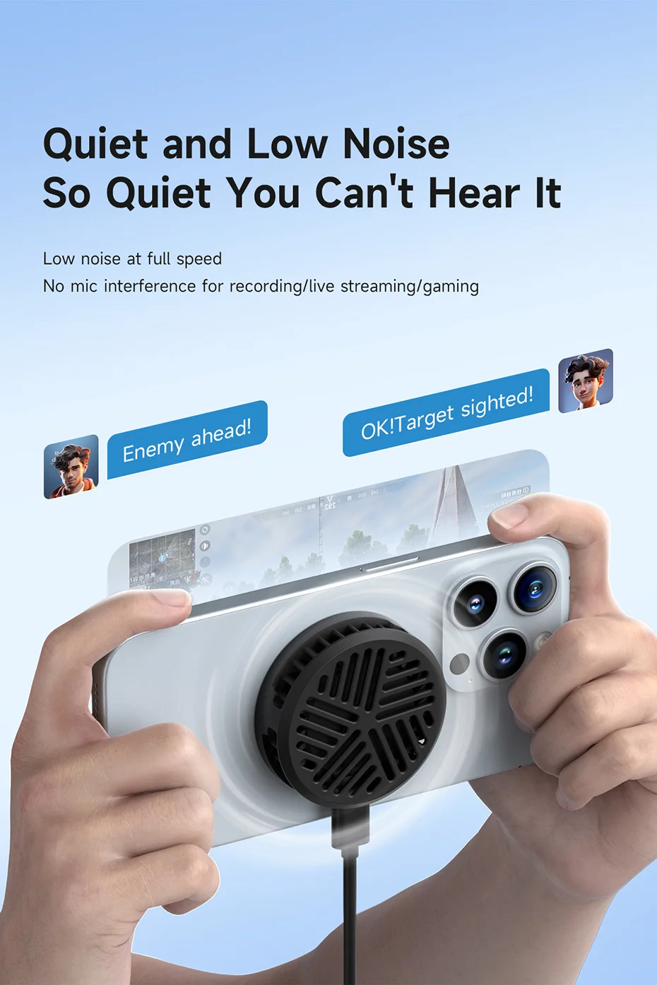 Hagibis Magnetic Cell Phone Cooler Universal Cooling Fan Portable Mobile Phone Radiator for iPhone 17 Pro Gaming Live Streaming