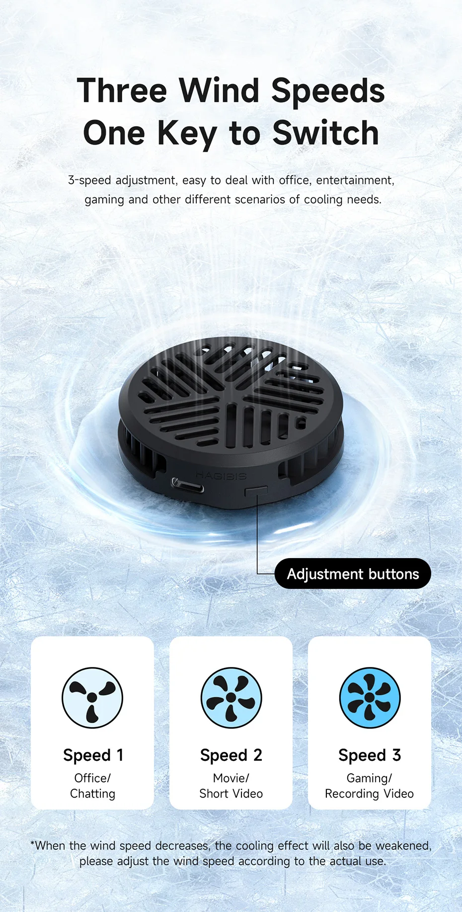 Hagibis Magnetic Cell Phone Cooler Universal Cooling Fan Portable Mobile Phone Radiator for iPhone 17 Pro Gaming Live Streaming