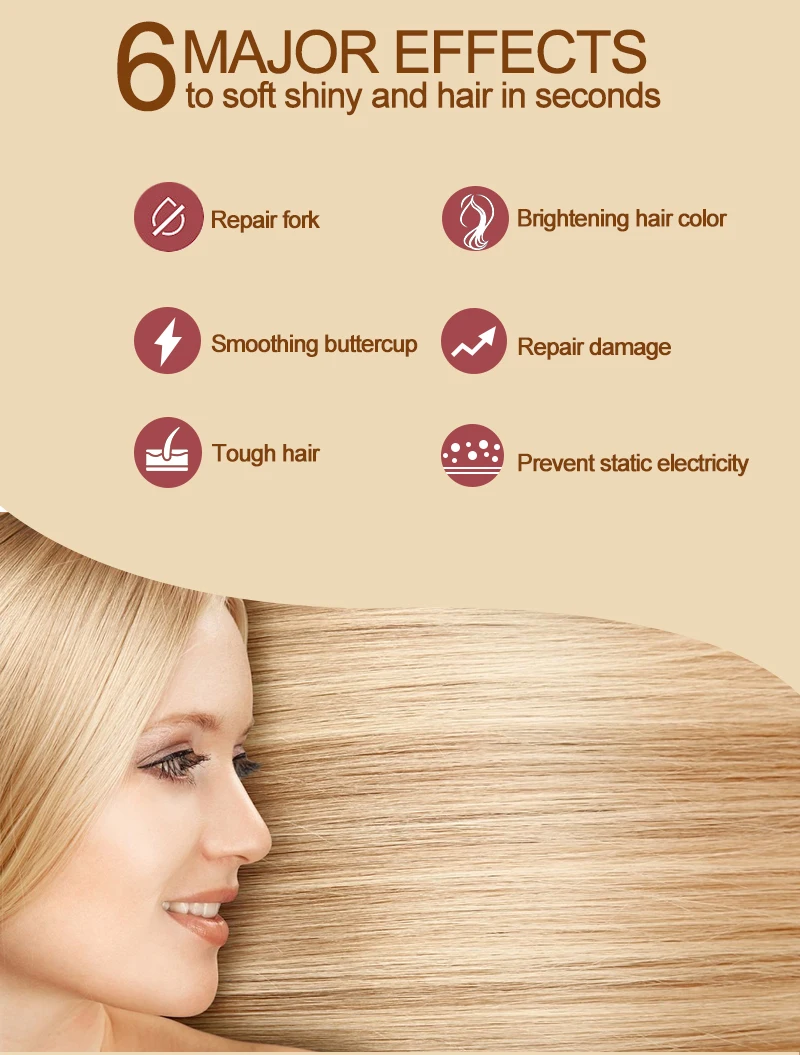 PURC 5s Magical Hair Mask Keratin Treatment Quick Smoothing Perm,Frizz Dry Damage Repairing Cream Restore Soft Masks Hair Care