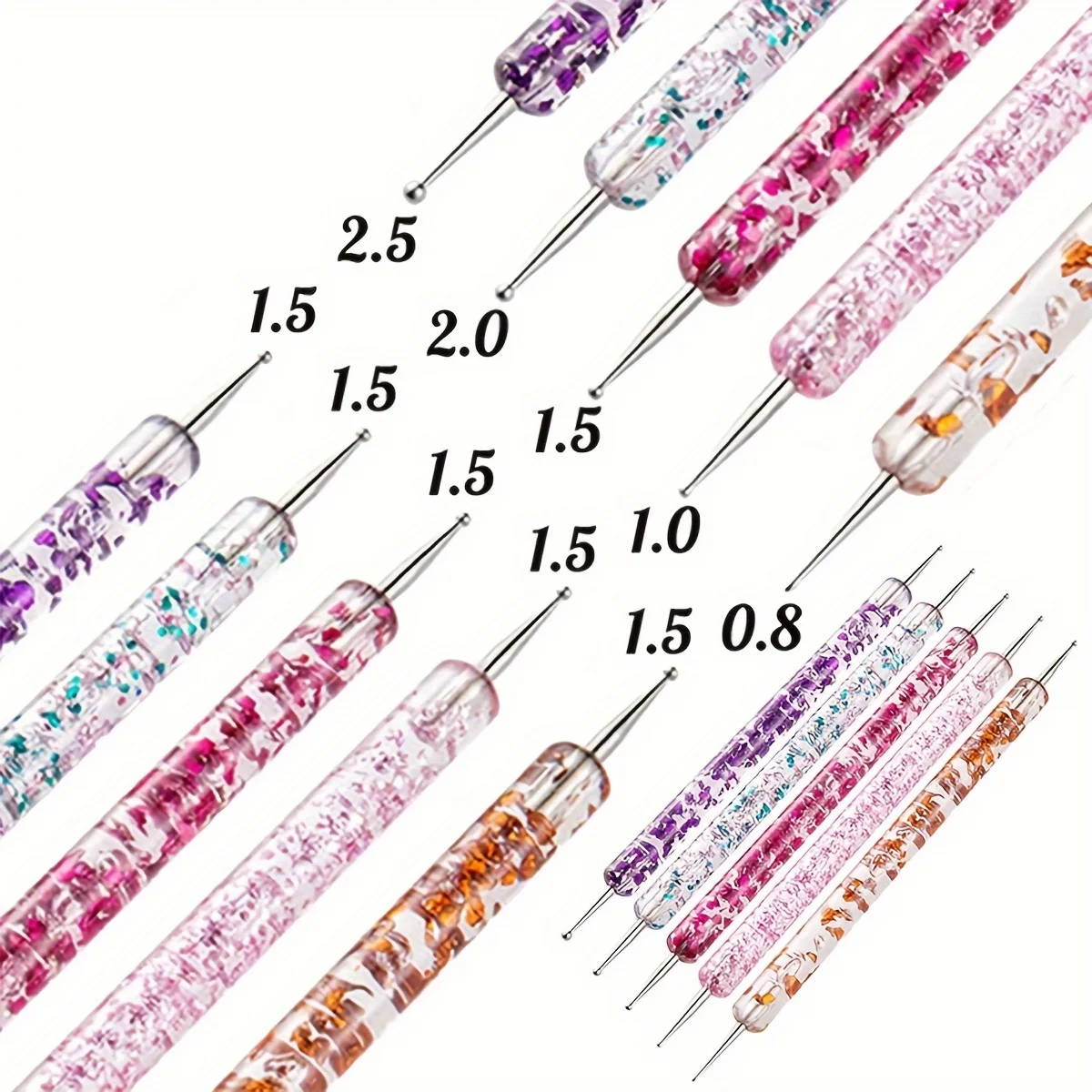 20Pcs Nail Art Brush Design Tip Painting Drawing Carving Dotting Pen FlatFan Liner Acrylic Gel UV Polish Manicure Tools