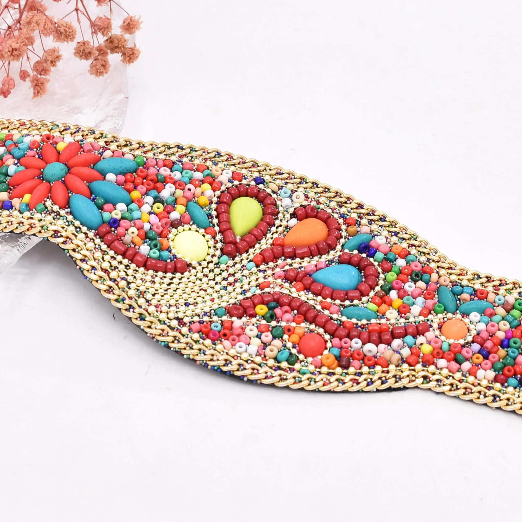 Handmade Bohemian Beads Shell Turquoise Bracelet For Women Evil Eye Wide Ethnic Style Magnet Jewelry Gift Colorful Accessory