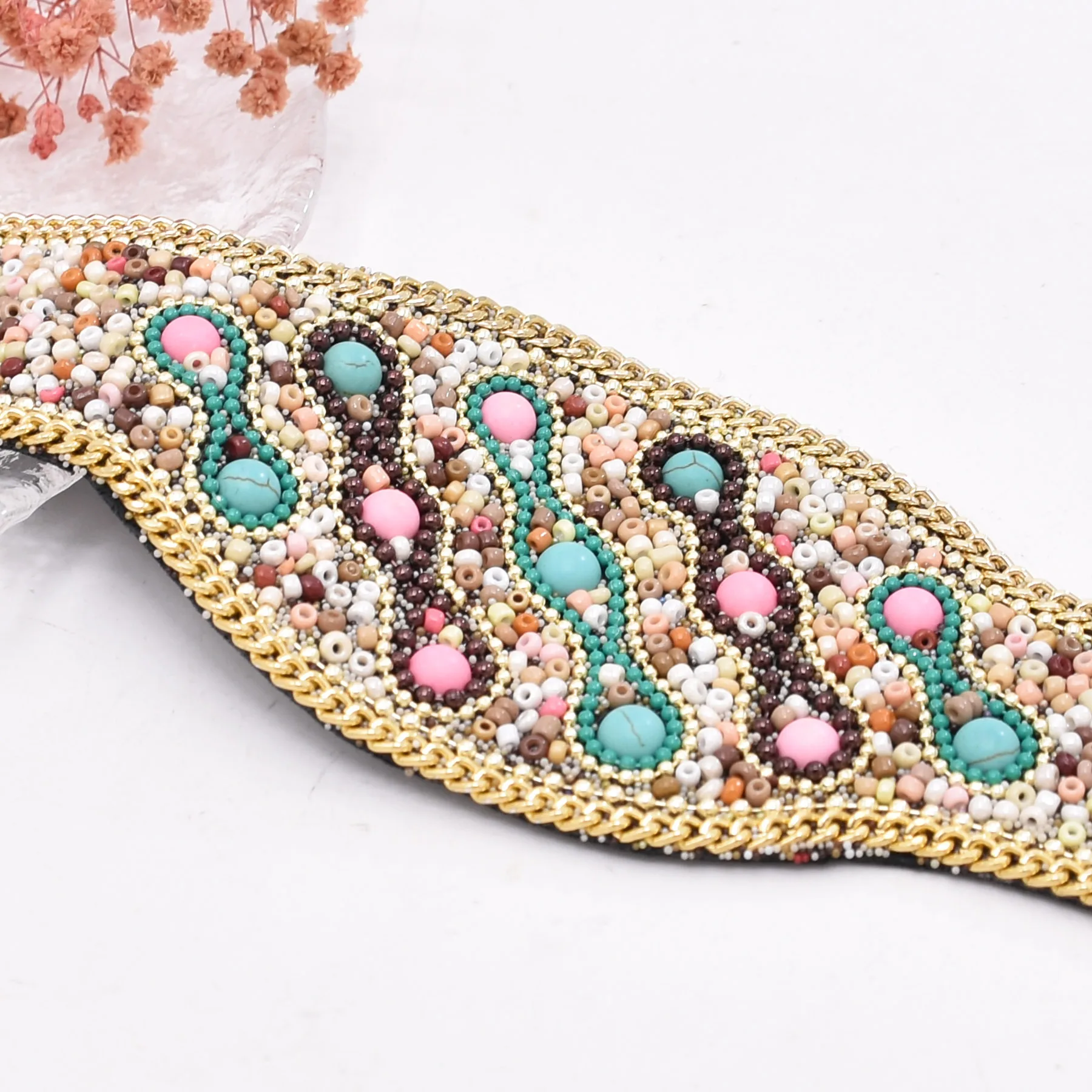 Handmade Bohemian Beads Shell Turquoise Bracelet For Women Evil Eye Wide Ethnic Style Magnet Jewelry Gift Colorful Accessory