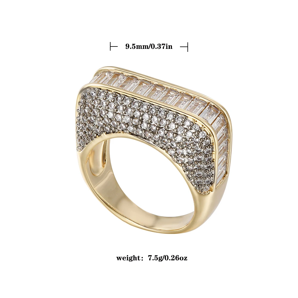 Hand -shaped design inlaid Ms. Ring Wasteen Ring Fashion Jewelry Copper Plated 18K Golden Birthday Memorial Exquisite Gift