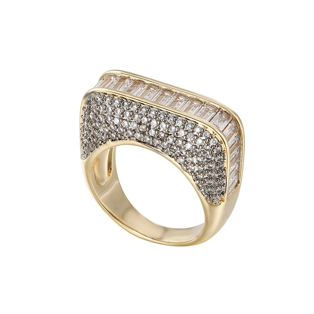 Hand -shaped design inlaid Ms. Ring Wasteen Ring Fashion Jewelry Copper Plated 18K Golden Birthday Memorial Exquisite Gift