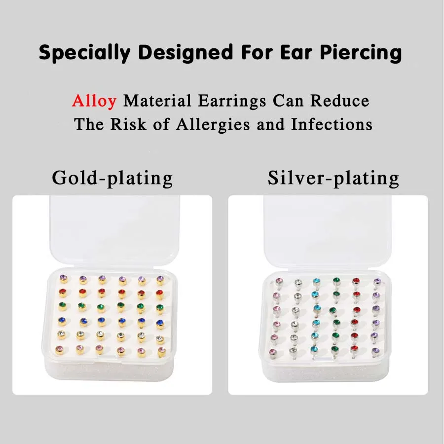Professional Ear Piercing Gun with 36pcs Earrings Stud for Salon Home Use Ear Piercing Kit